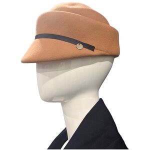 Vintage Style Camel Wool Felt Riding Hat / Newsboy Cap – Medium